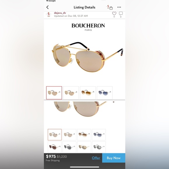 👑Boucheron BC0001S 001Aviator🏆 Limited Edition 🎲Timeless🥁‼️ - Picture 8 of 15